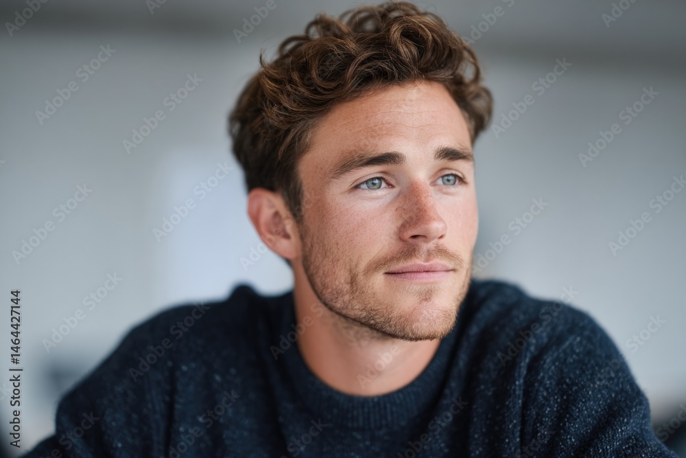 Fototapeta premium young professional engaged in staff internship program writing notes at clean desk in bright minimalistic office with