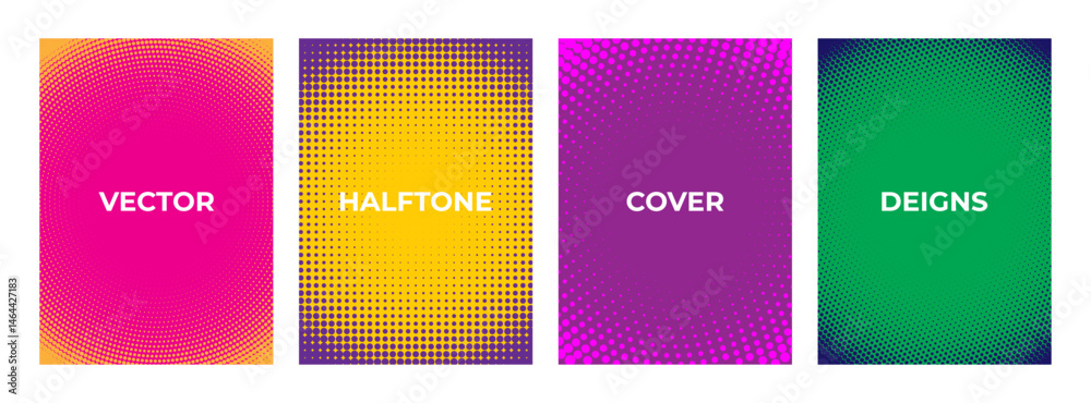 Fototapeta premium colorful vector half-tone Backgrounds set