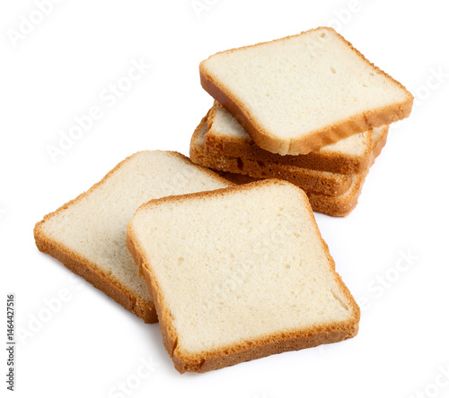 Pieces of fresh toast bread isolated on white