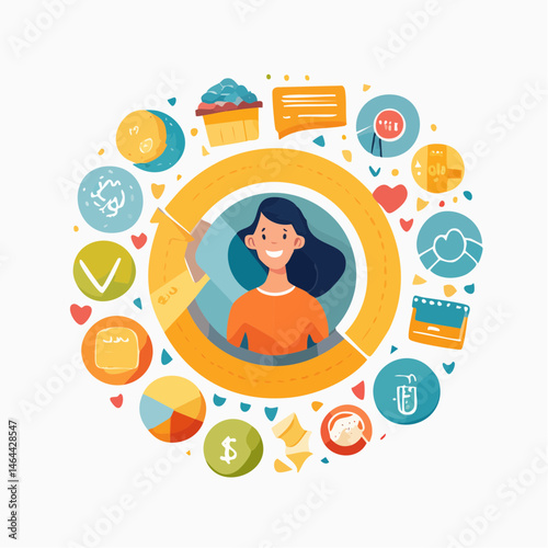 Vector logo design template and graphic elements for advertising, branding, posters and banners, funny cartoon illustrations with smiling character and mascot, abstract stickers and line