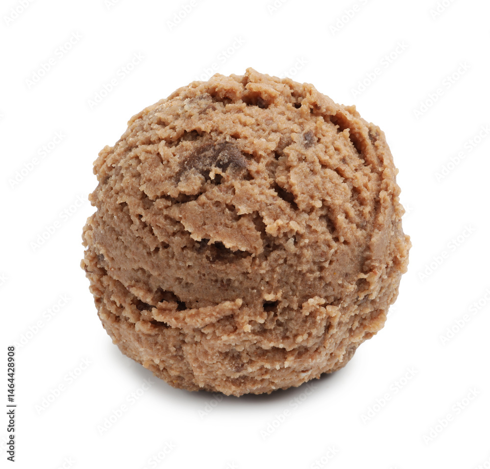 One scoop of delicious ice cream on white background One scoop of delicious ice cream on white background