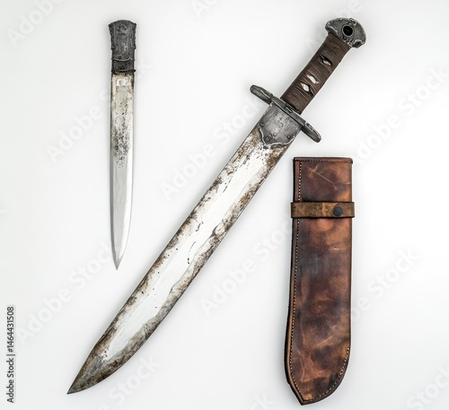 Antique knives with scabbard