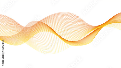 Abstract orange wavy on white background, A smooth, flowing wave pattern in blue hues.
