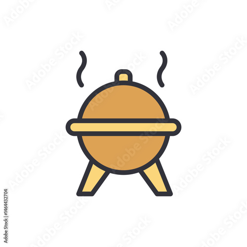 Stylized grill rendering for outdoor cooking events and culinary themes