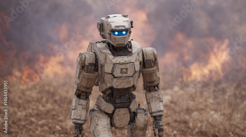 Powerful Robot in a Post-Apocalyptic Desert