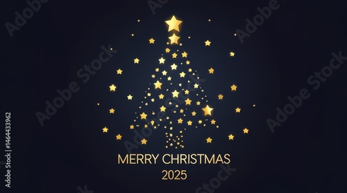 Vector design with Christmas theme, Merry Christmas 2025 greetings, minimalist, simple, golden and modern vector design 