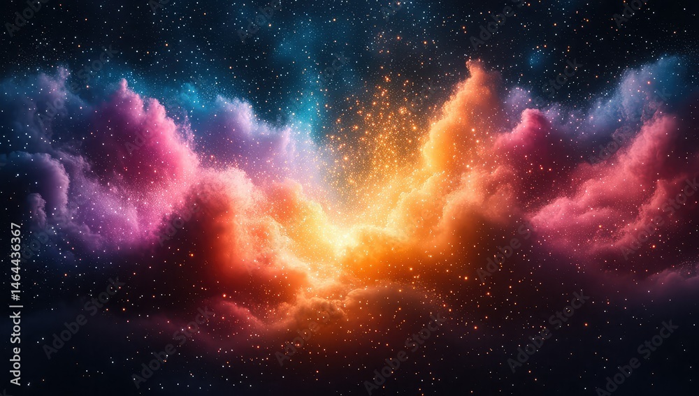 Cosmic Nebula with Colorful Cloudscape. Cosmic Nebula with Colorful Cloudscape.