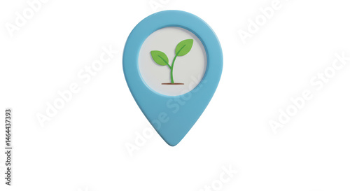 Free Download Isolated Location Pin with Sprout Icon - GFXLoad