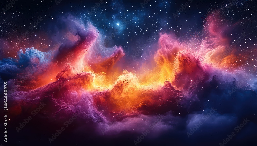 Fototapeta premium Cosmic Nebula with vibrant colors.