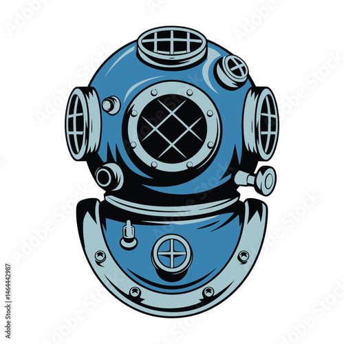 Vintage Deep Sea Diving Helmet Illustration