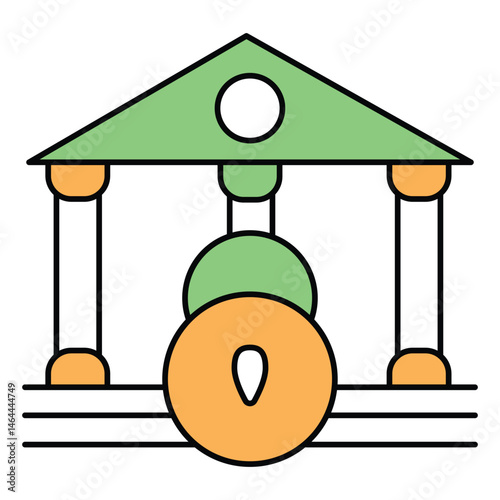 Bankruptcy Court and Financial Law vector Icon design
