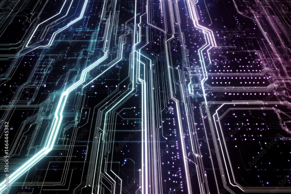 Abstract dark technological background. Microcircuit pattern. Neon colors digital circuit. Abstract dark technological background. Microcircuit pattern. Neon colors digital circuit.