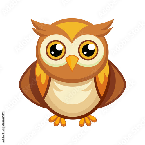 Adorable Cartoon Owl.  A Cute Bird Illustration