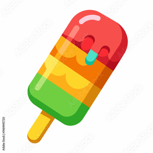 Delicious Multicolored Popsicle.  A Sweet Summer Treat