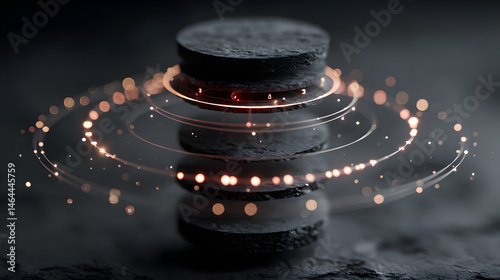 Abstract AI Concept Illuminated Data Processing Visualization