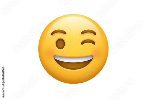 Winking Emoji A Happy Playful Face isolated on transparent background