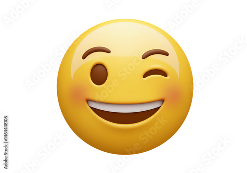 Winking Emoji HighQuality Yellow Smiley Face Image isolated on transparent background