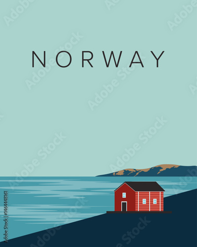 Winter card, Norway postcard, banner