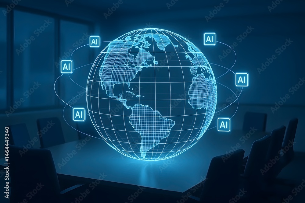 Global artificial intelligence network connecting the world a digital illustration of ai technology Global artificial intelligence network connecting the world a digital illustration of ai technology