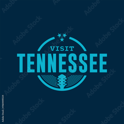 Visit Tennessee state USA, travel logo and icon
