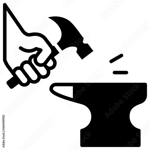 Hammer outline mixed icon