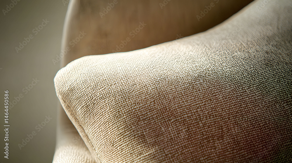 Linen Pillow Close-Up: A textured closeup of a soft, cream-colored linen pillow captures the subtle beauty of natural fabrics. Linen Pillow Close-Up: A textured closeup of a soft, cream-colored linen pillow captures the subtle beauty of natural fabrics.