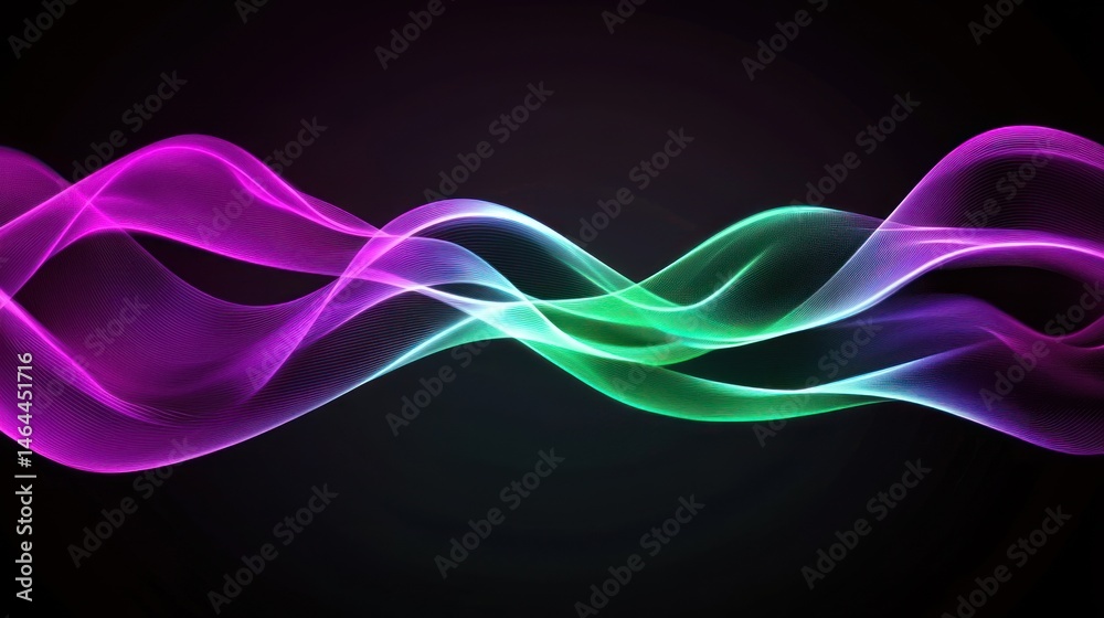 Abstract vibrant glowing waves on dark background Abstract vibrant glowing waves on dark background