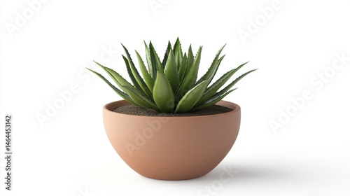 Minimalist ceramic planter isolated on white background. 