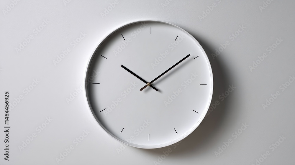 custom made wallpaper toronto digitalMinimalist wall clock with hidden hands isolated on white background 