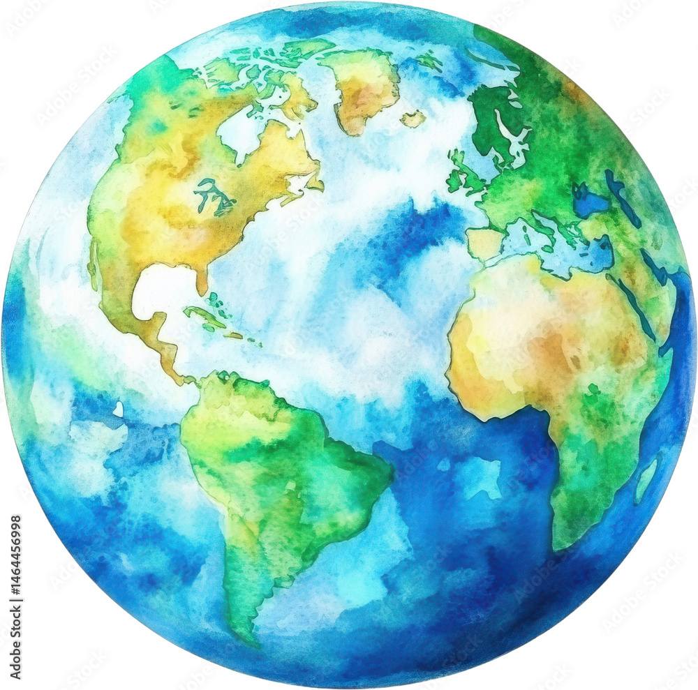 Naklejka premium Watercolor Painting of the Earth