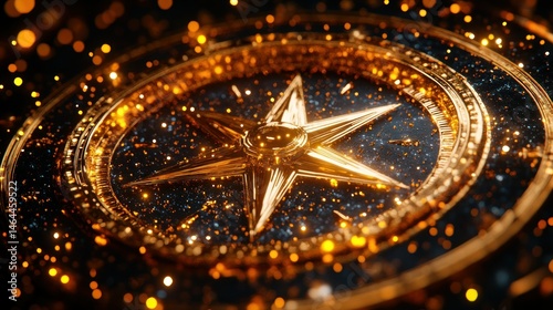 Wallpaper Mural Golden star compass, intricate design Torontodigital.ca