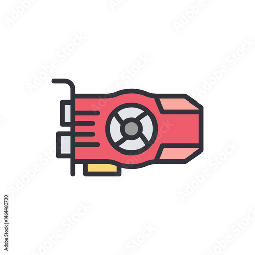 Stylized red and gray graphic card illustration for modern technology devices