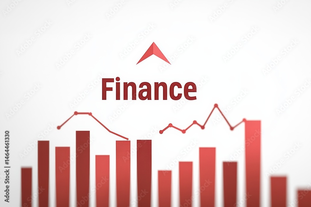 Obraz premium Creative graphic layout showcasing finance logo and data trends in modern design
