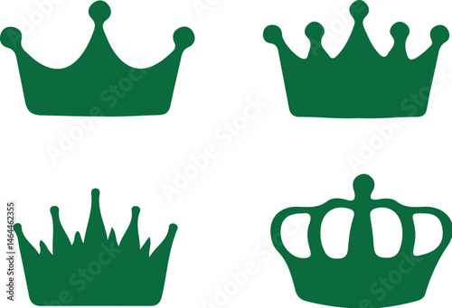 Simple Crowns black and white royalty free vector icon set