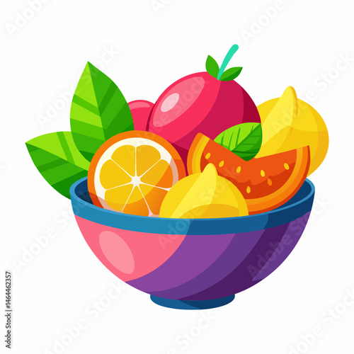 Vibrant Fruit Salad in a Colorful Bowl