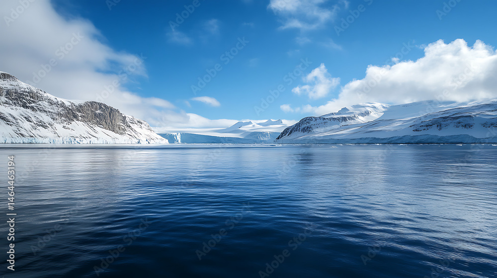 custom made wallpaper toronto digitalA Stunning View of a Peaceful Fjord Surrounded by Steep Mountains and Calm, Crystal-Clear Blue Waters