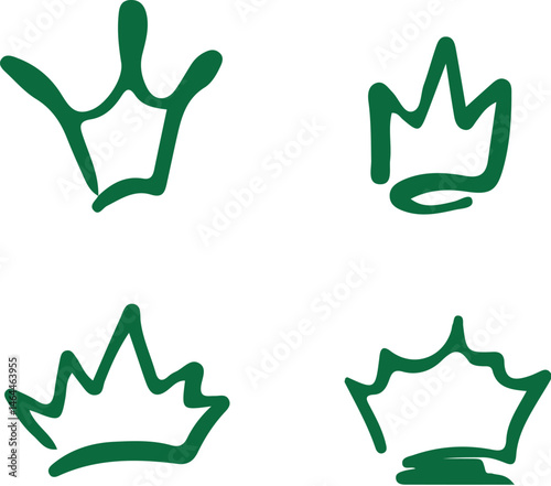 Simple Crowns black and white royalty free vector icon set