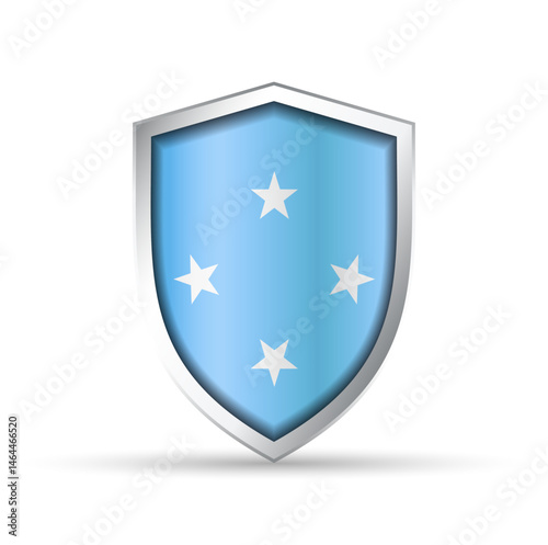Free Download Micronesia Flag Glossy Shield Icon - GFXLoad