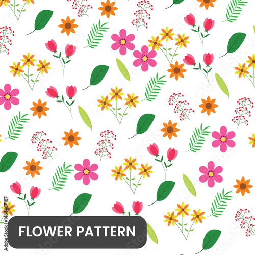 Flower Pattern Vector Simple For Background Aesthetic