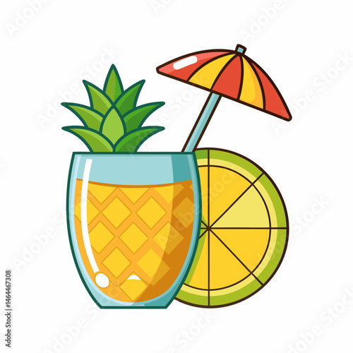 Refreshing Pineapple Cocktail.  A Tropical Getaway in a Glass