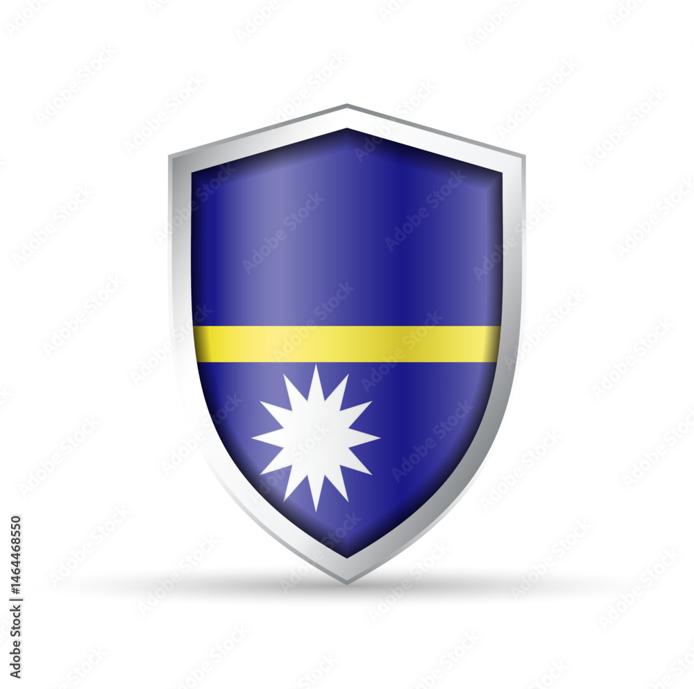 Nauru Flag Glossy Shield Icon Nauru Flag Glossy Shield Icon