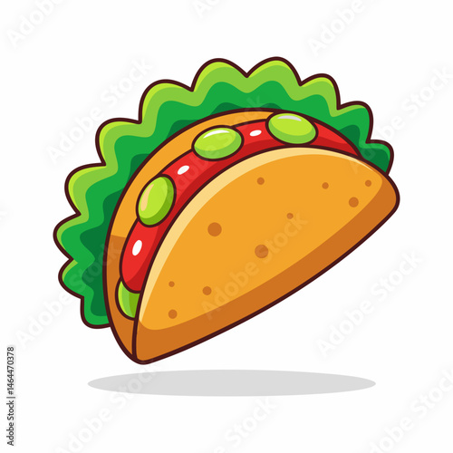 A vibrant illustration of a delicious taco.  perfect for food blogs and Mexican cuisine websites.