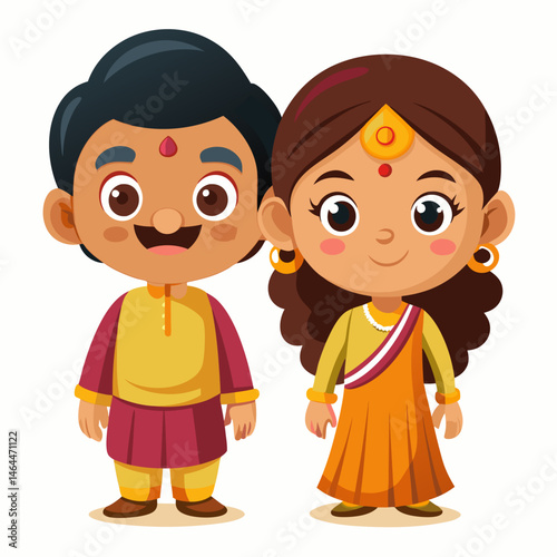 Adorable Indian Children in Traditional Clothes
