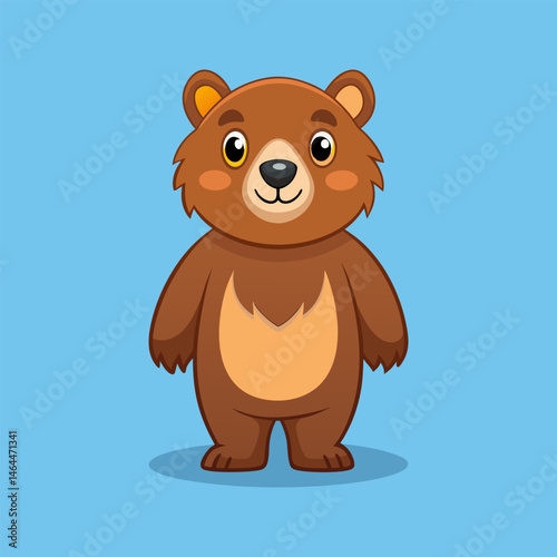 Adorable Brown Bear Cartoon Illustration