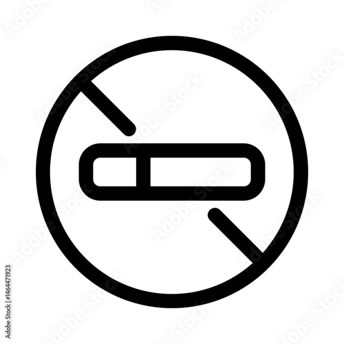 no smoke icon with line style, perfect for user interface projects