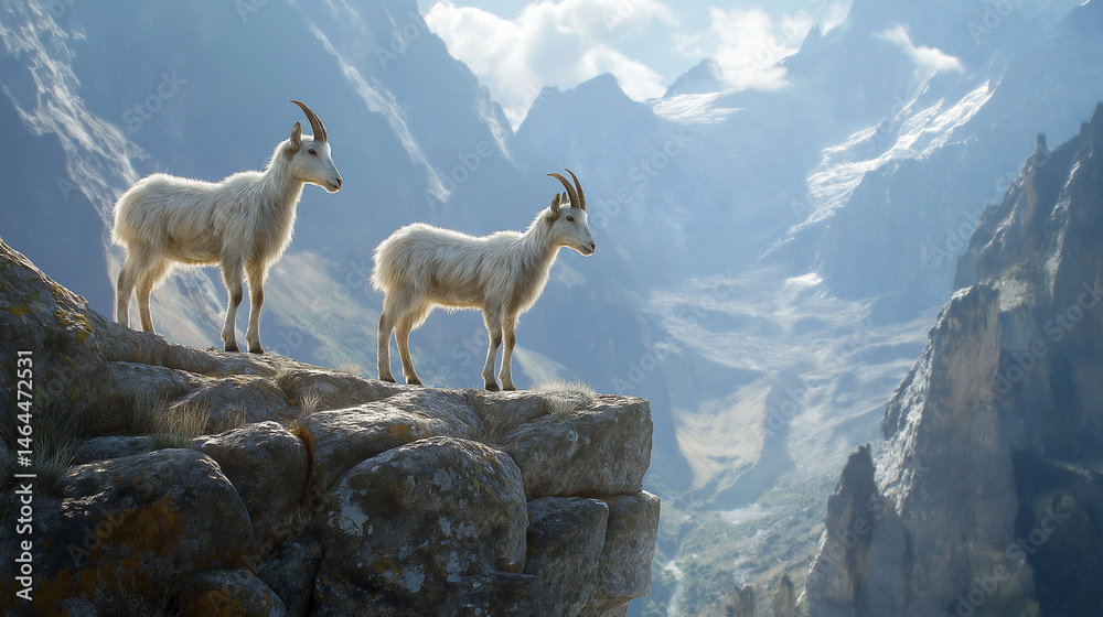 Naklejka premium mountain goat on a rock