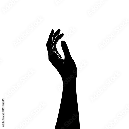 A silhouetted black hand reaching upward, conveying a sense of hope and aspiration.