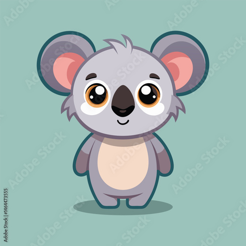 Adorable Koala Illustration.  Cute Cartoon Koala Character Design