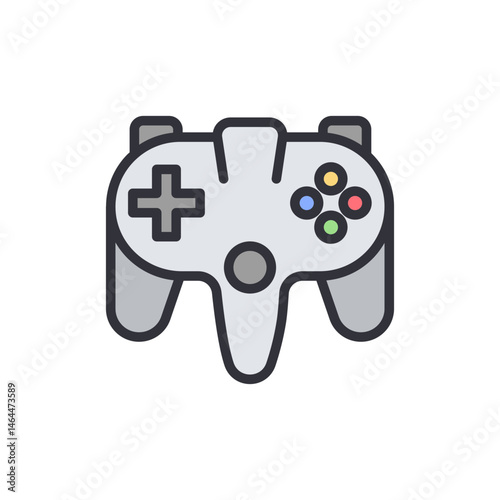 Isolated Grey Video Game Controller Icon for Electronic Entertainment