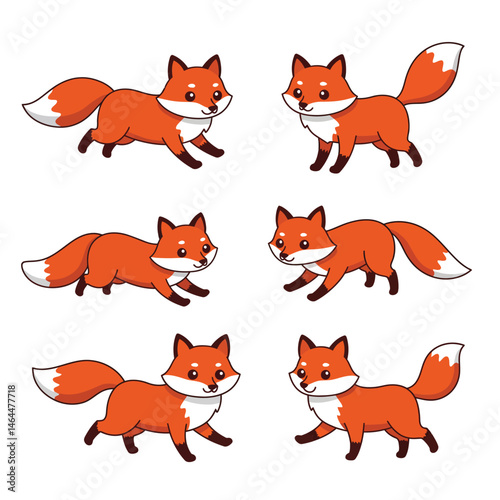 vector illustration of fox. animal world. wild animals. nature background.